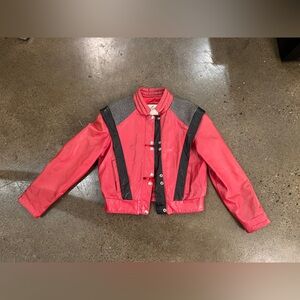 Vintage Red Leather Statement Jacket – Michael Jackson Vibe